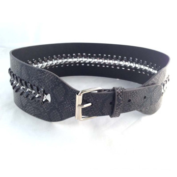 Ladies Wider Chain Fashion PU Belts